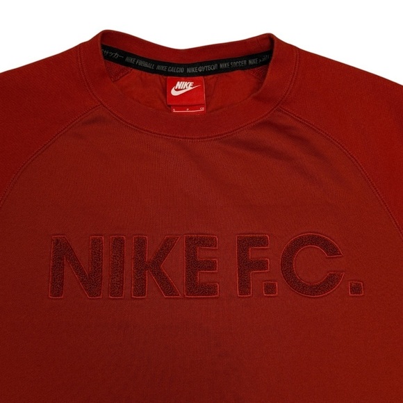 Nike F.C. AW77 1994 Long-Sleeve Crew Mens Sweatshirt. Burnt Orange Size S #1440 - Picture 4 of 10